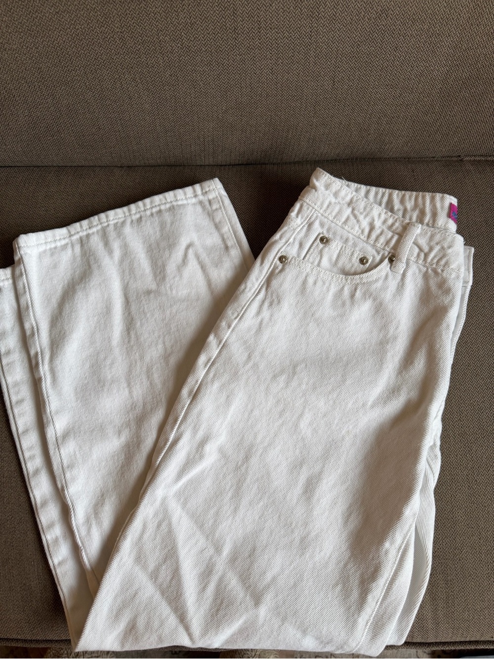 Edikted White Straight-Leg Jeans